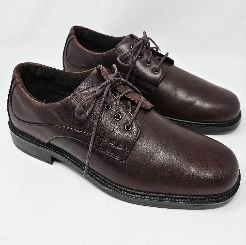 Nunn Bush Denali Waterproof Leather Comfort Shoes Gel Brown Oxfords Size 9.5‎